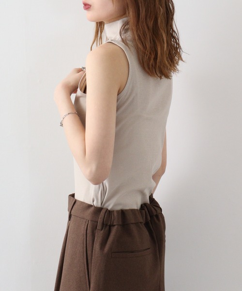 BRODIAEA(ブローディア)の「BRODIAEA シルクプロテイン加工ボトルノース(タンクトップ・レディース・ピンク/イエロー/ベージュ/ライトピンク/ブラック/アイボリー/グレイッシュベージュ・40)」の19枚目の写真