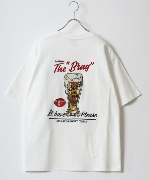 POWER TO THE PEOPLE(パワートゥーザピープル)の「POWER TO THE PEOPLE/パワートゥザピープル ワンポイント バック刺繍 Beer ヴィンテージカー イヌ&ネコ リンガー 半袖Tシャツ レディース メンズ(Tシャツ/カットソー・レディース・チャコール/ホワイト/ホワイト系その他/ホワイト系その他3/ブラック/ホワイト系その他2・M/L/LL)」の16枚目の写真