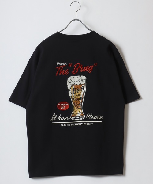 POWER TO THE PEOPLE(パワートゥーザピープル)の「POWER TO THE PEOPLE/パワートゥザピープル ワンポイント バック刺繍 Beer ヴィンテージカー イヌ&ネコ リンガー 半袖Tシャツ レディース メンズ(Tシャツ/カットソー・レディース・チャコール/ホワイト/ホワイト系その他/ホワイト系その他3/ブラック/ホワイト系その他2・M/L/LL)」の18枚目の写真