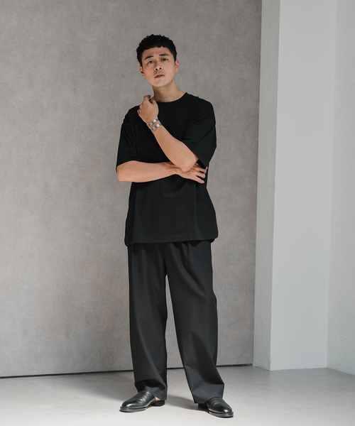 ATON(エイトン)の「【ATON / エイトン】別注 SUVIN60/2 SEMI ROUND-HEM Tシャツ(Tシャツ/カットソー・メンズ・ブラック/ネイビー/コバルトブルー/ホワイト/キャメル/ボルドー・4/6/2)」の7枚目の写真