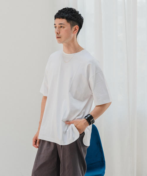 ATON(エイトン)の「【ATON / エイトン】別注 SUVIN60/2 SEMI ROUND-HEM Tシャツ(Tシャツ/カットソー・メンズ・ブラック/ネイビー/コバルトブルー/ホワイト/キャメル/ボルドー・4/6/2)」の19枚目の写真