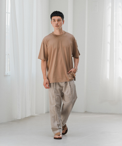 ATON(エイトン)の「【ATON / エイトン】別注 SUVIN60/2 SEMI ROUND-HEM Tシャツ(Tシャツ/カットソー・メンズ・ブラック/ネイビー/コバルトブルー/ホワイト/キャメル/ボルドー・4/6/2)」の21枚目の写真