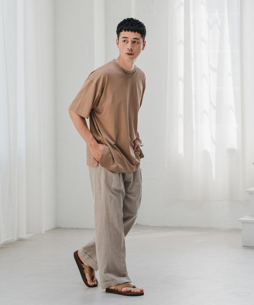 ATON(エイトン)の「【ATON / エイトン】別注 SUVIN60/2 SEMI ROUND-HEM Tシャツ(Tシャツ/カットソー・メンズ・ブラック/ネイビー/コバルトブルー/ホワイト/キャメル/ボルドー・4/6/2)」の22枚目の写真