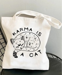 B'day（ビーデイ）の「【 B'day / ビーデー 】Cat プリント キャンバスバッグ（トートバッグ）」