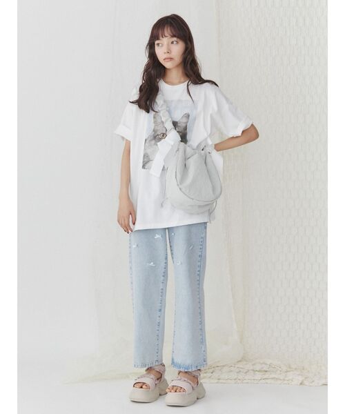 merry jenny（メリージェニー）の「リボンギャザーショルダーbag（ショルダーバッグ・レディース・ミント/アイボリー/ブラック・FREE）」の5枚目の写真