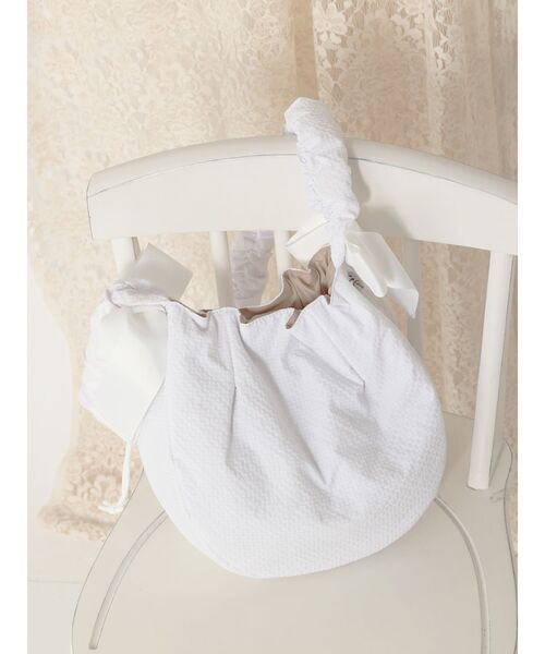 merry jenny（メリージェニー）の「リボンギャザーショルダーbag（ショルダーバッグ・レディース・ミント/アイボリー/ブラック・FREE）」の2枚目の写真