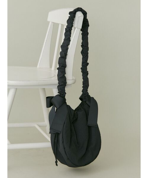merry jenny（メリージェニー）の「リボンギャザーショルダーbag（ショルダーバッグ・レディース・ミント/アイボリー/ブラック・FREE）」の3枚目の写真
