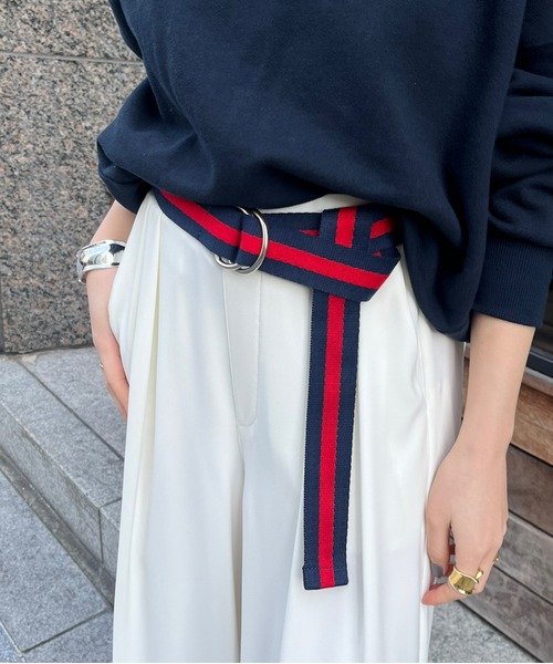 DouDou(ドゥドゥ)の「【新色追加】ラインダブルリングベルト(ベルト・レディース・ブルー/キャメル/ブルー系その他/ブラウン/ボルドー・FREE)」の13枚目の写真