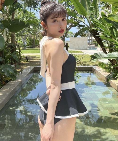 GLAMOROUS JANE（グラマラスジェーン）の「配色ペプラムワンピース