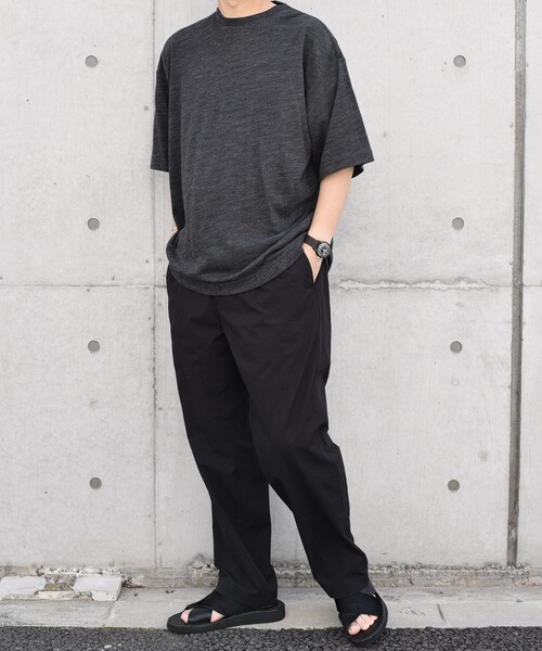 SHIPS any（シップス エニィ）の「SHIPS any: 〈手洗い可能〉バンブー レーヨン ウール混 ルーズ Tシャツ ［BRIOS］◇（Tシャツ/カットソー・メンズ・チャコールグレー/ブラック/ダークグレー・LARGE/MEDIUM）」の8枚目の写真