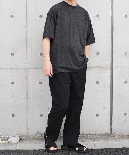 SHIPS any（シップス エニィ）の「SHIPS any: 〈手洗い可能〉バンブー レーヨン ウール混 ルーズ Tシャツ ［BRIOS］◇（Tシャツ/カットソー・メンズ・チャコールグレー/ブラック/ダークグレー・LARGE/MEDIUM）」の9枚目の写真