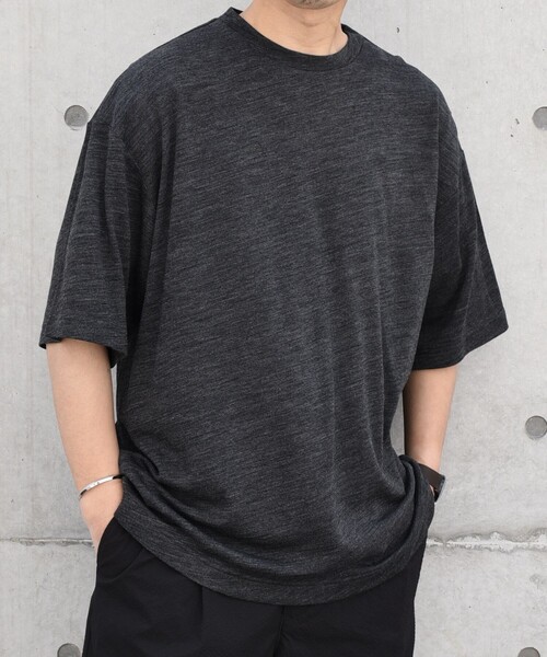 SHIPS any（シップス エニィ）の「SHIPS any: 〈手洗い可能〉バンブー レーヨン ウール混 ルーズ Tシャツ ［BRIOS］◇（Tシャツ/カットソー・メンズ・チャコールグレー/ブラック/ダークグレー・LARGE/MEDIUM）」の12枚目の写真