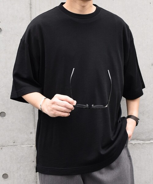 SHIPS any（シップス エニィ）の「SHIPS any: 〈手洗い可能〉バンブー レーヨン ウール混 ルーズ Tシャツ ［BRIOS］◇（Tシャツ/カットソー・メンズ・チャコールグレー/ブラック/ダークグレー・LARGE/MEDIUM）」の16枚目の写真