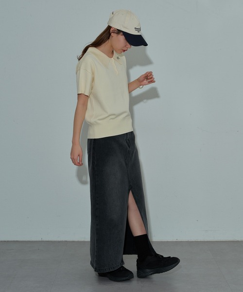 COLONY 2139（コロニートゥーワンスリーナイン）の「衿刺繍ニットポロ（ポロシャツ・レディース・グレー/アイボリー/ブラック・FREE）」の15枚目の写真