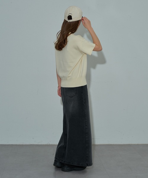 COLONY 2139（コロニートゥーワンスリーナイン）の「衿刺繍ニットポロ（ポロシャツ・レディース・グレー/アイボリー/ブラック・FREE）」の16枚目の写真