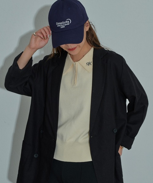 COLONY 2139（コロニートゥーワンスリーナイン）の「衿刺繍ニットポロ（ポロシャツ・レディース・グレー/アイボリー/ブラック・FREE）」の8枚目の写真