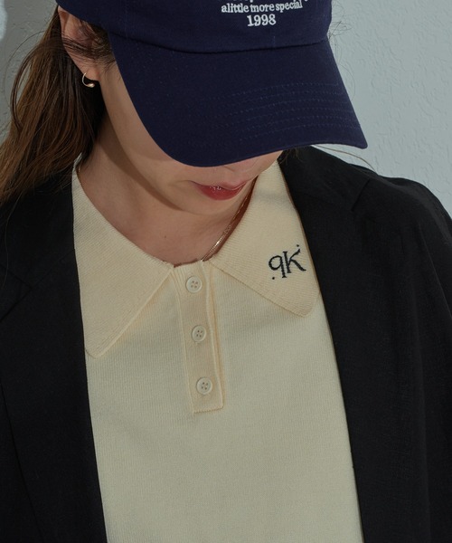 COLONY 2139（コロニートゥーワンスリーナイン）の「衿刺繍ニットポロ（ポロシャツ・レディース・グレー/アイボリー/ブラック・FREE）」の10枚目の写真