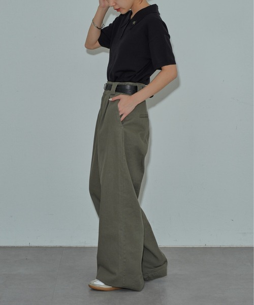 COLONY 2139（コロニートゥーワンスリーナイン）の「衿刺繍ニットポロ（ポロシャツ・レディース・グレー/アイボリー/ブラック・FREE）」の19枚目の写真