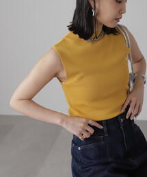 FREE'S MART | ［洗える］マシンウォッシャブル総針ボトルネックノースリーブニット(ニット/セーター)