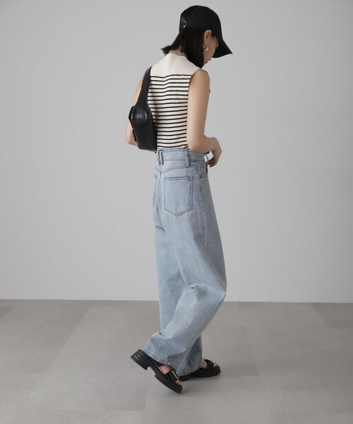 FREE'S MART（フリーズマート）の「［洗える］マシンウォッシャブル総針ボトルネックノースリーブニット（ニット/セーター・レディース・ホワイト系その他/ブラック/イエロー/ホワイト/ライトグリーン・FREE）」の22枚目の写真