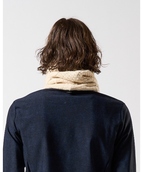 【セール】plating cable knit snood（ネックウォーマー/スヌード）｜wjk（ダヴルジェイケイ）