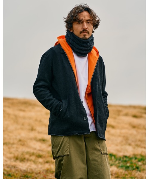 【セール】plating cable knit snood（ネックウォーマー/スヌード）｜wjk（ダヴルジェイケイ）