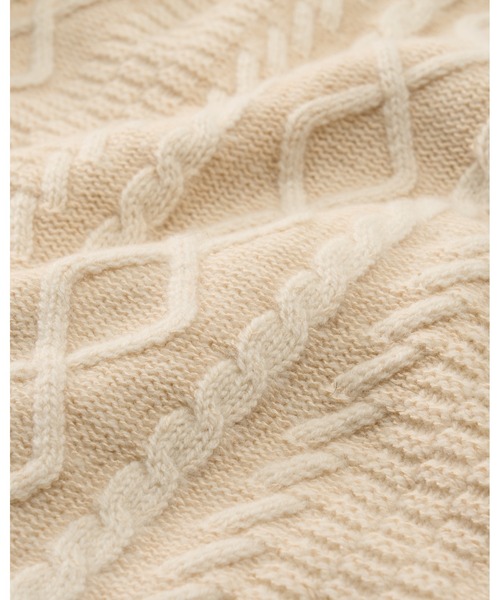 【セール】plating cable knit snood（ネックウォーマー/スヌード）｜wjk（ダヴルジェイケイ）