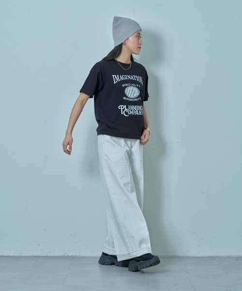 COLONY 2139(コロニートゥーワンスリーナイン)の「コンパクトカレッジTシャツ(Tシャツ/カットソー・レディース・ブラック/オフホワイト・FREE)」の7枚目の写真