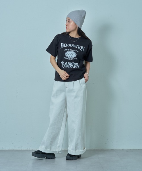 COLONY 2139(コロニートゥーワンスリーナイン)の「コンパクトカレッジTシャツ(Tシャツ/カットソー・レディース・ブラック/オフホワイト・FREE)」の10枚目の写真