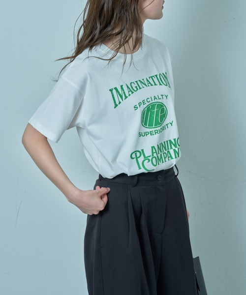 COLONY 2139(コロニートゥーワンスリーナイン)の「コンパクトカレッジTシャツ(Tシャツ/カットソー・レディース・ブラック/オフホワイト・FREE)」の13枚目の写真