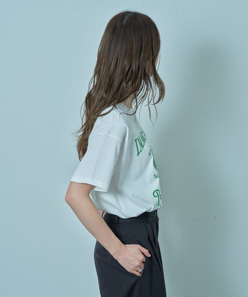 COLONY 2139(コロニートゥーワンスリーナイン)の「コンパクトカレッジTシャツ(Tシャツ/カットソー・レディース・ブラック/オフホワイト・FREE)」の14枚目の写真