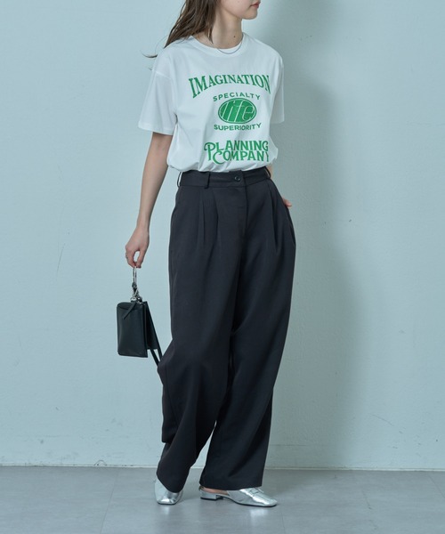 COLONY 2139(コロニートゥーワンスリーナイン)の「コンパクトカレッジTシャツ(Tシャツ/カットソー・レディース・ブラック/オフホワイト・FREE)」の15枚目の写真