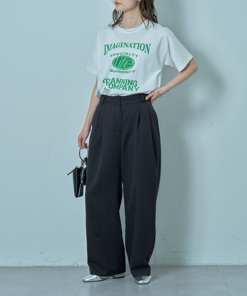 COLONY 2139(コロニートゥーワンスリーナイン)の「コンパクトカレッジTシャツ(Tシャツ/カットソー・レディース・ブラック/オフホワイト・FREE)」の18枚目の写真
