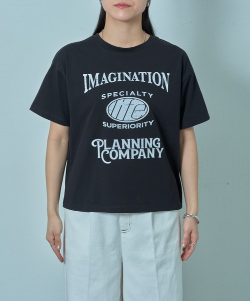 COLONY 2139(コロニートゥーワンスリーナイン)の「コンパクトカレッジTシャツ(Tシャツ/カットソー・レディース・ブラック/オフホワイト・FREE)」の20枚目の写真