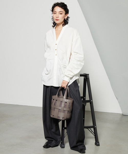 セール】【リサイクルレザー】メッシュかごバッグ small（トート