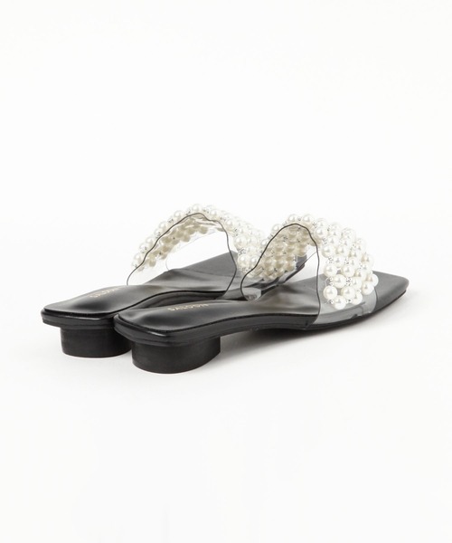 saloon（サルーン）の「SALOON(サルーン)/ パールフラットサンダル（サンダル・レディース・オフホワイト/ブラック・MEDIUM/LARGE）」の9枚目の写真