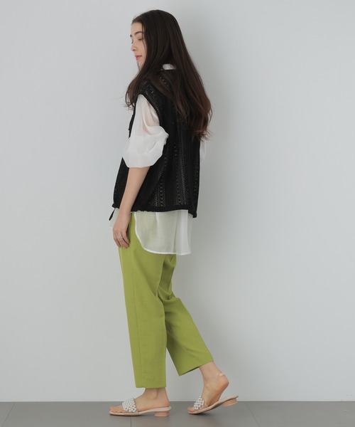 saloon（サルーン）の「SALOON(サルーン)/ パールフラットサンダル（サンダル・レディース・オフホワイト/ブラック・MEDIUM/LARGE）」の6枚目の写真