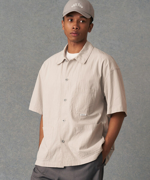 DANTON（ダントン）の「MEN'S ORGANIC COTTON WASHER SHORT SLEEVE COVERALL SHIRT（シャツ/ブラウス・メンズ・アイボリー/ブラック/ベージュ/ネイビー・40/38/42/44）」の2枚目の写真
