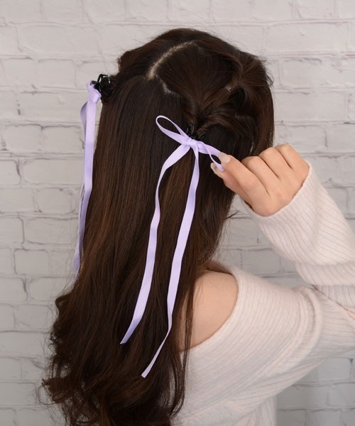 VIBGYOR Women(ヴィブジョー ウィメン)の「【float】パステルカラー ロングリボン ヘアクリップ【2個セット/7色展開】(バレッタ/ヘアクリップ・レディース・ブラック/ミント/ライラック/イエロー/オフホワイト/ライトブルー/ベビーピンク・FREE)」の5枚目の写真