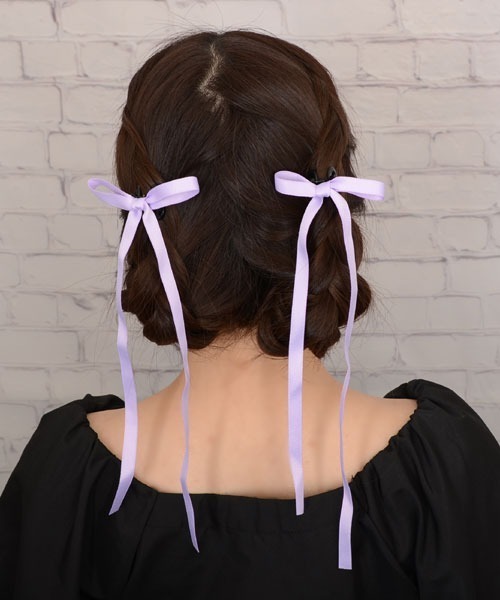VIBGYOR Women(ヴィブジョー ウィメン)の「【float】パステルカラー ロングリボン ヘアクリップ【2個セット/7色展開】(バレッタ/ヘアクリップ・レディース・ブラック/ミント/ライラック/イエロー/オフホワイト/ライトブルー/ベビーピンク・FREE)」の21枚目の写真