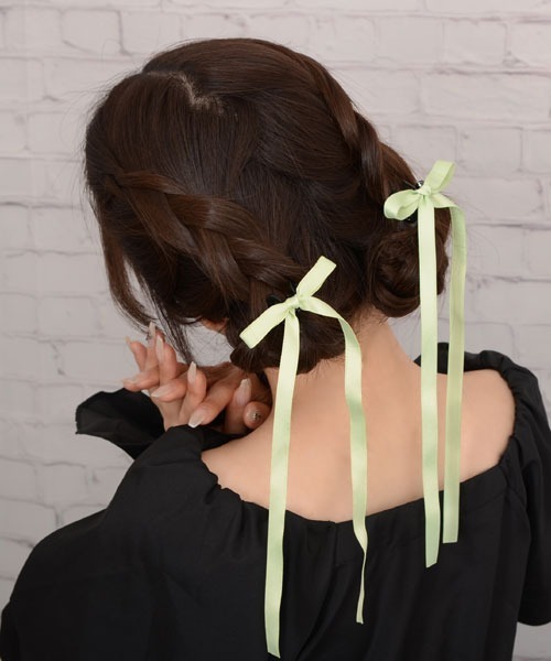 VIBGYOR Women(ヴィブジョー ウィメン)の「【float】パステルカラー ロングリボン ヘアクリップ【2個セット/7色展開】(バレッタ/ヘアクリップ・レディース・ブラック/ミント/ライラック/イエロー/オフホワイト/ライトブルー/ベビーピンク・FREE)」の17枚目の写真