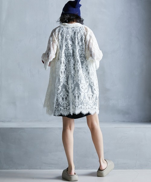 GEVS.(ジェイヴィス)の「【販売終了】<大きいサイズ> レースチュニックシャツ GEVS.(シャツ/ブラウス・レディース・アイボリー/ブラック・L/LL/3L/4L/5L)」の8枚目の写真