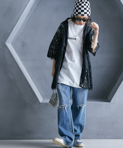 GEVS.(ジェイヴィス)の「【販売終了】<大きいサイズ> レースチュニックシャツ GEVS.(シャツ/ブラウス・レディース・アイボリー/ブラック・L/LL/3L/4L/5L)」の17枚目の写真