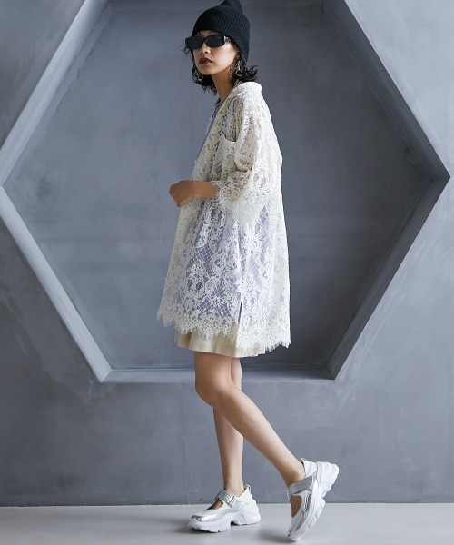 GEVS.(ジェイヴィス)の「【販売終了】<大きいサイズ> レースチュニックシャツ GEVS.(シャツ/ブラウス・レディース・アイボリー/ブラック・L/LL/3L/4L/5L)」の13枚目の写真