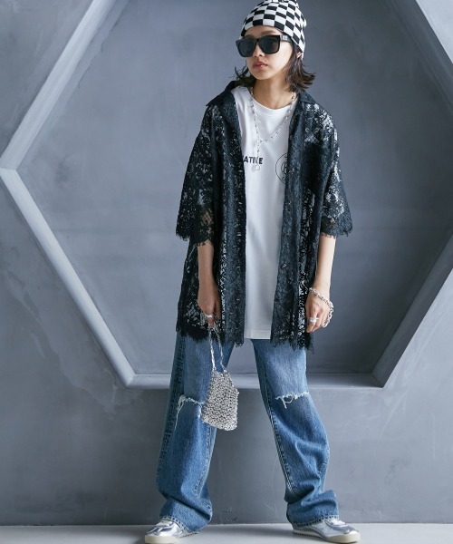 GEVS.(ジェイヴィス)の「【販売終了】<大きいサイズ> レースチュニックシャツ GEVS.(シャツ/ブラウス・レディース・アイボリー/ブラック・L/LL/3L/4L/5L)」の16枚目の写真