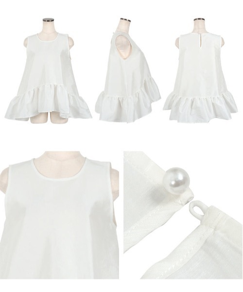 KOBE LETTUCE（コウベレタス）の「ペプラムボリューミーブラウス（シャツ/ブラウス・レディース・ブラック/ホワイト・M）」の6枚目の写真