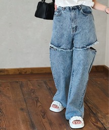 12OZ サイドダメージデニムパンツ