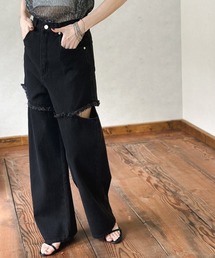 12OZ サイドダメージデニムパンツ