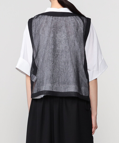ベスト eunoia ショートベスト bshop Bshop（ビショップ）の「eunoia | オーガンザベスト WOMEN