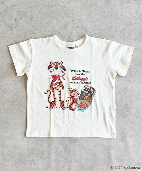MARKEY'S(マーキーズ)の「【Kellogg's/ケロッグ】別注プリントTシャツ(80~150cm)(Tシャツ/カットソー・キッズ・ベージュ/オフホワイト/チャコール・120/110/100/90/150/140/130/80)」の2枚目の写真